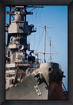 Framed Close UP of USS Missouri, Pearl Harbor, Honolulu, Oahu, Hawaii Print