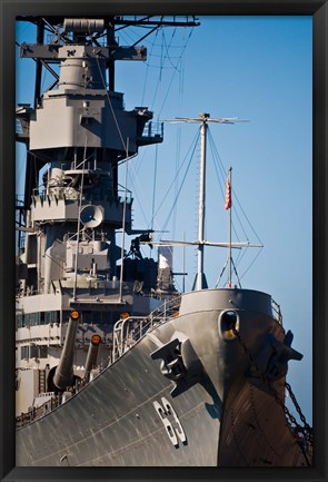 Framed Close UP of USS Missouri, Pearl Harbor, Honolulu, Oahu, Hawaii Print