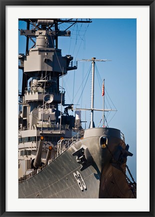 Framed Close UP of USS Missouri, Pearl Harbor, Honolulu, Oahu, Hawaii Print