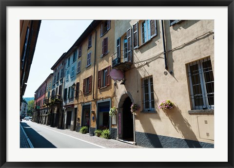 Framed Houses along a street, Cernobbio, Como, Lombardy, Italy Print