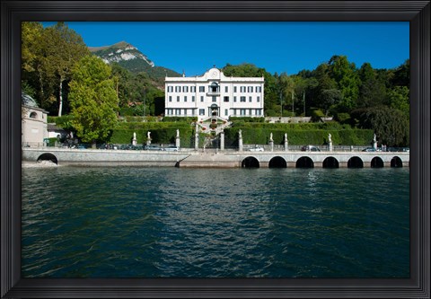 Framed Villa at the waterfront, Villa Carlotta, Tremezzo, Lake Como, Lombardy, Italy Print