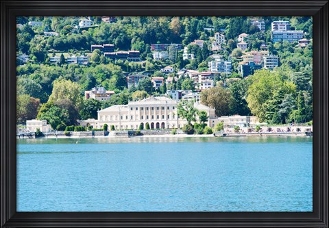 Framed Buildings on a hill, Villa Olmo, Lake Como, Lombardy, Italy Print