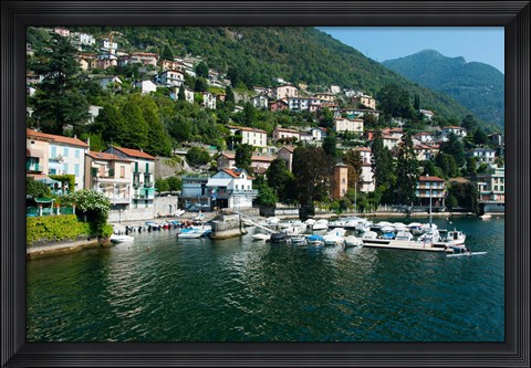 Framed Buildings at the waterfront, Varenna, Lake Como, Lombardy, Italy Print