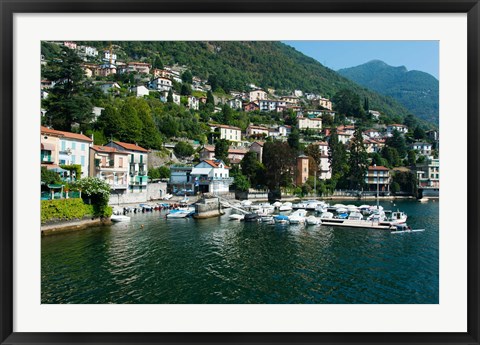 Framed Buildings at the waterfront, Varenna, Lake Como, Lombardy, Italy Print