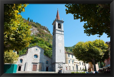 Framed Church on main square, Varenna, Lake Como, Lombardy, Italy Print