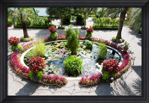 Framed Lily pads in a pond, Isola Madre, Stresa, Lake Maggiore, Italy Print