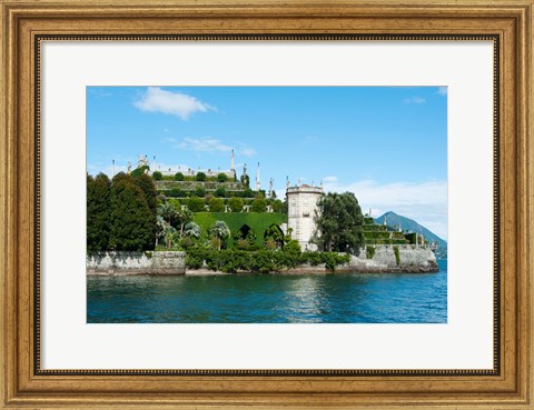 Framed Formal Garden on the South end of Isola Bella, Stresa, Borromean Islands, Lake Maggiore, Piedmont, Italy Print