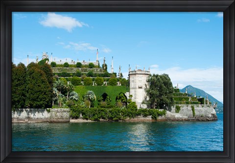 Framed Formal Garden on the South end of Isola Bella, Stresa, Borromean Islands, Lake Maggiore, Piedmont, Italy Print