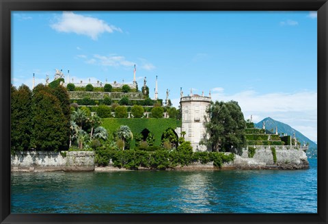 Framed Formal Garden on the South end of Isola Bella, Stresa, Borromean Islands, Lake Maggiore, Piedmont, Italy Print