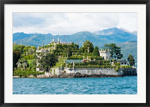 Framed Isola Bella, Stresa, Borromean Islands, Lake Maggiore, Piedmont, Italy Print