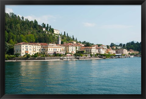 Framed Buildings in a Town at the Waterfront, Bellagio, Lake Como, Lombardy, Italy Print