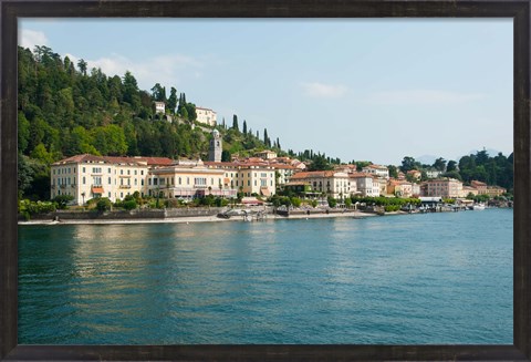 Framed Buildings in a Town at the Waterfront, Bellagio, Lake Como, Lombardy, Italy Print