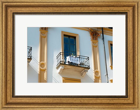 Framed Table for two on balcony of room at Villa D&#39;Este hotel, Cernobbio, Como, Lombardy, Italy Print