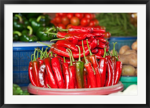 Framed Vegetable for sale at a market stall, Candi Kuning, Baturiti, Bali, Indonesia Print