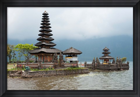 Framed Pura Ulun Danu Bratan temple on the edge of Lake Bratan, Baturiti, Bali, Indonesia Print