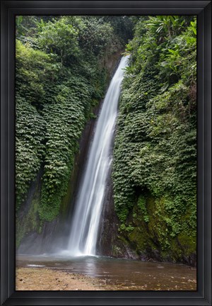 Framed Waterfall near Munduk, Gobleg, Banjar, Bali, Indonesia Print