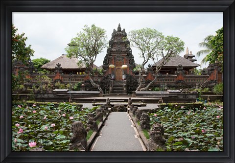 Framed Facade of the Pura Taman Saraswati Temple, Ubud, Bali, Indonesia Print