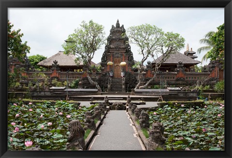 Framed Facade of the Pura Taman Saraswati Temple, Ubud, Bali, Indonesia Print