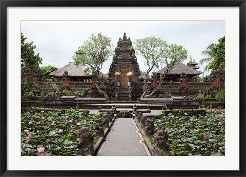 Framed Facade of the Pura Taman Saraswati Temple, Ubud, Bali, Indonesia Print