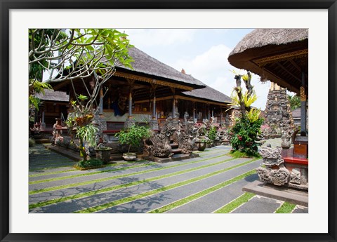 Framed Inner grounds of the 1950&#39;s Pura Taman Saraswati temple, Ubud, Bali, Indonesia Print