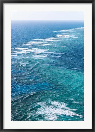 Framed Waves Breaking on Great Barrier Reef, Queensland, Australia Print