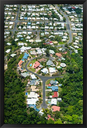 Framed Exclusive houses on hilltop cul-de-sac, Toogood Road, Bayview Heights, Cairns, Queensland, Australia Print