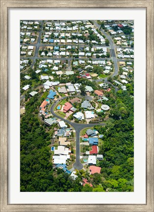 Framed Exclusive houses on hilltop cul-de-sac, Toogood Road, Bayview Heights, Cairns, Queensland, Australia Print