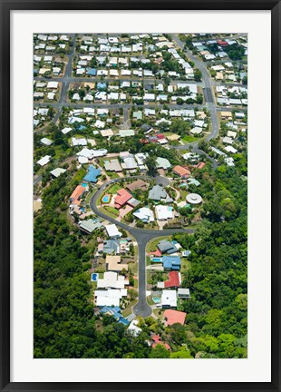 Framed Exclusive houses on hilltop cul-de-sac, Toogood Road, Bayview Heights, Cairns, Queensland, Australia Print