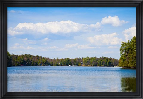 Framed Cottages at the waterfront, Port Carling, Muskoka Lakes, Ontario, Canada Print