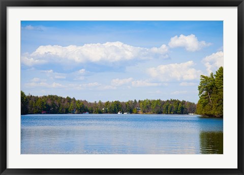 Framed Cottages at the waterfront, Port Carling, Muskoka Lakes, Ontario, Canada Print
