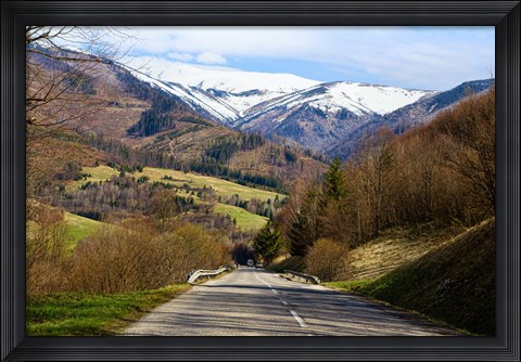 Framed Mountain road in a valley, Tatra Mountains, Slovakia Print