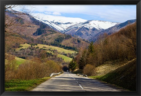 Framed Mountain road in a valley, Tatra Mountains, Slovakia Print