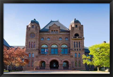 Framed Facade of a building in Queens Park, Toronto, Ontario, Canada Print