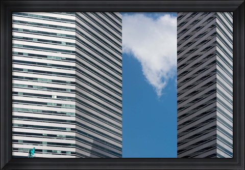 Framed Low angle view of buildings, Singapore Print