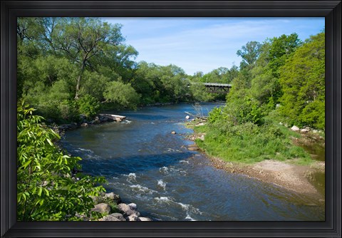 Framed River passing through a forest, Beaver River, Ontario, Canada Print