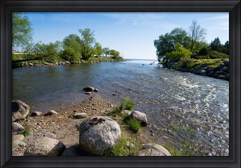 Framed Beaver River flowing into Georgian Bay, Thornbury, Ontario, Canada Print