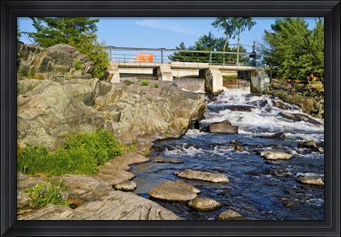 Framed Water falling through dam, Moon River Dam, Moon River, Bala, Ontario, Canada Print