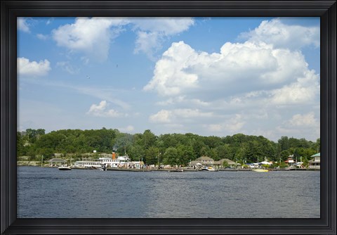 Framed Boats in a lake, Gravenhurst Bay, Gravenhurst, Ontario, Canada Print