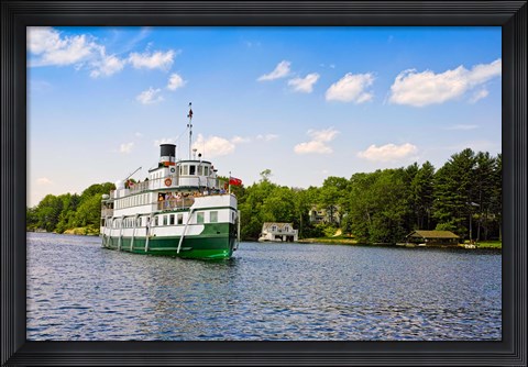 Framed Wenonah II steamship in a lake, Lake Muskoka, Gravenhurst Bay, Ontario, Canada Print