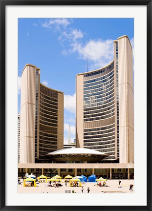 Framed Facade of a government building, Toronto City Hall, Nathan Phillips Square, Toronto, Ontario, Canada Print