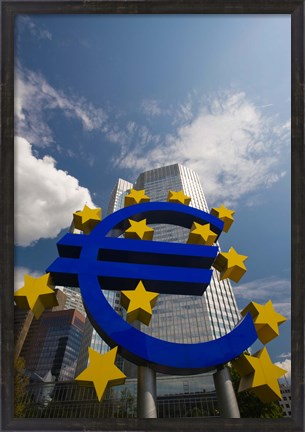 Framed Euro Sign, Frankfurt, Germany (vertical) Print
