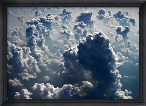 Framed Aerial view of the cloud formations Print