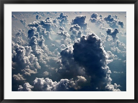 Framed Aerial view of the cloud formations Print