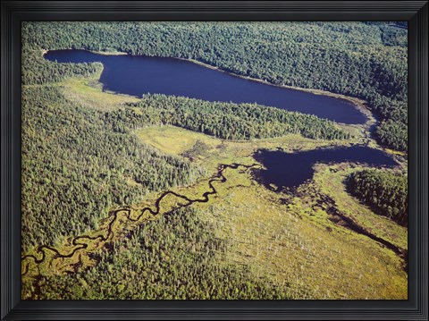 Framed Aerial view of a lake, Algonquin Provincial Park, Ontario, Canada Print