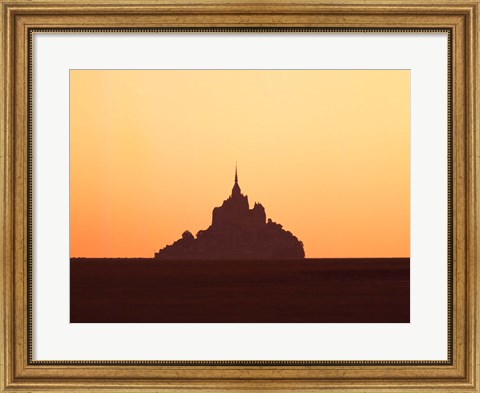 Framed Mont Saint-Michel at sunset, Manche, Basse-Normandy, France Print