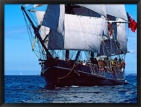 Framed Close up of a Tall ship regatta in the Baie De Douarnenez, France Print