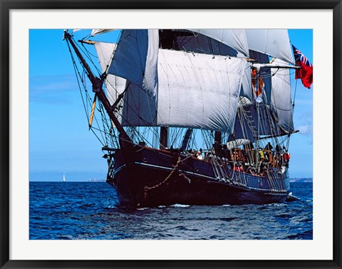 Framed Close up of a Tall ship regatta in the Baie De Douarnenez, France Print