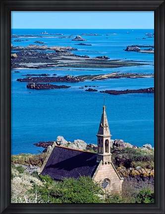 Framed La Trinite Chapel at Ile-De-Brehat archipelago, Cotes-d&#39;Armor, Brittany, France Print
