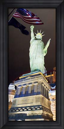 Framed Low angle view of a statue, Statue of Liberty, New York New York Hotel, Las Vegas, Nevada, USA Print