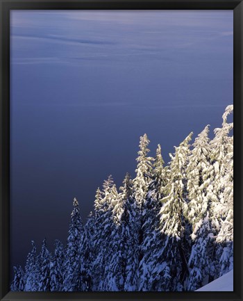 Framed Winter at South Rim, Crater Lake National Park, Oregon Print